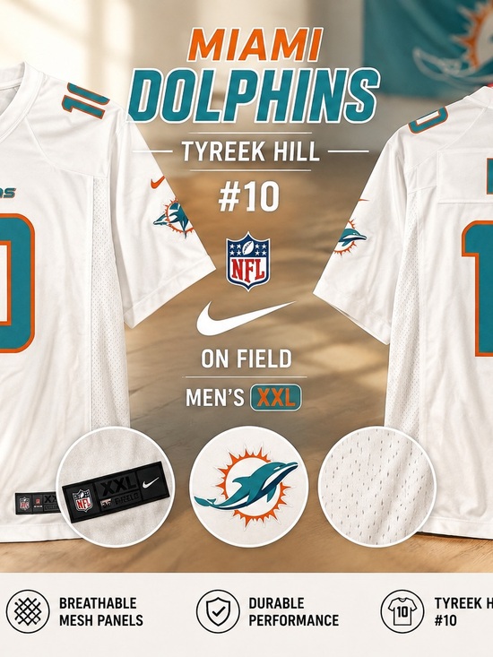 NFL Other - Nike Miami Dolphins Tyreek Hill #10 NFL On Field Jersey White Size 2XL Mens NWOT